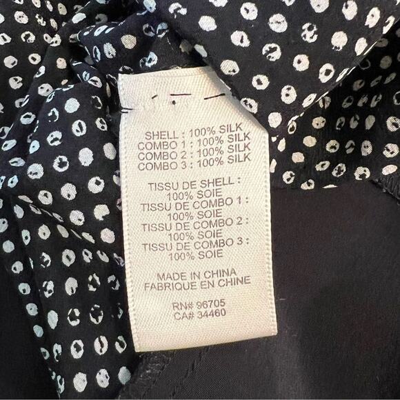 Rebecca Taylor Women’s Patchwork Print 100% Silk Long Sleeve Blouse Black Size 2 - Picture 7 of 8